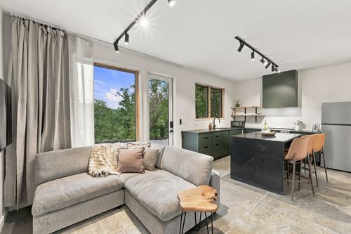 Birdhouses living area and kitchen